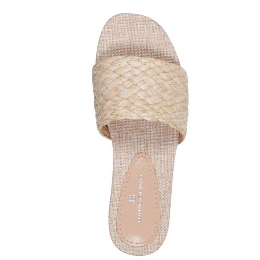 Bandolino Deedee3 Women Light Natural Woven Straw Slide Sandals 6M NEW